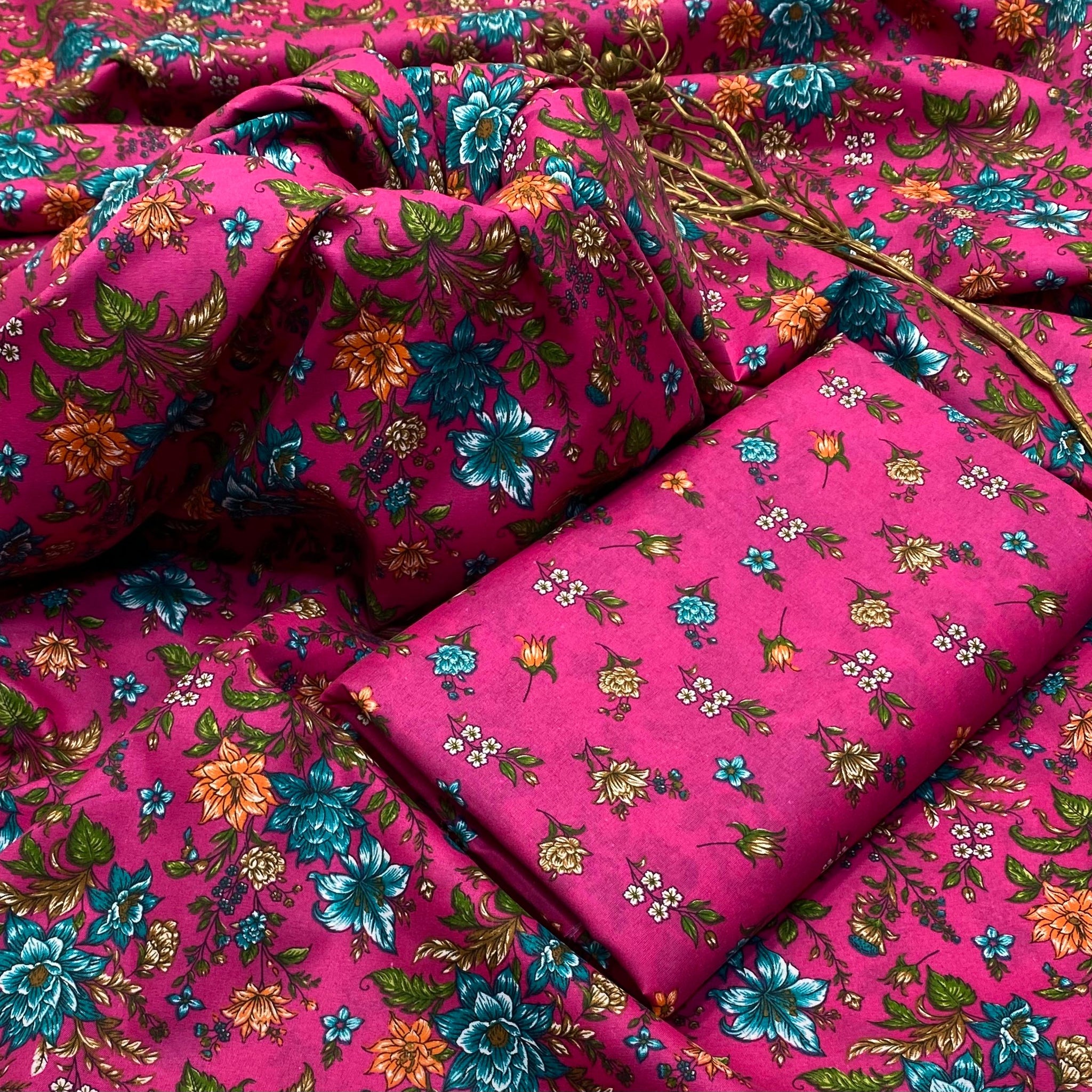 2pc American Cotton Unsititched suit -162