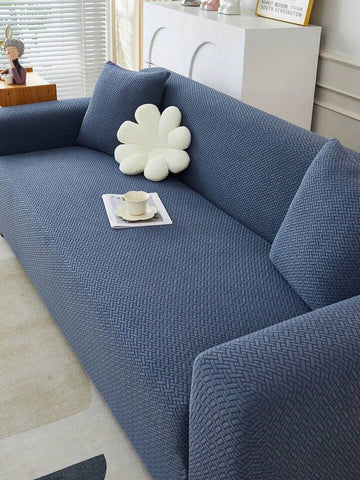 Jacquard Stripe Sofa Cover - Blue