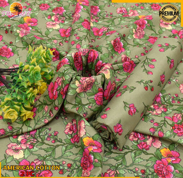 2pc American Cotton Unsititched suit -211